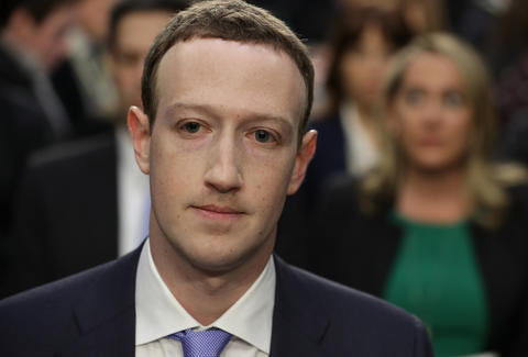 Mark Zuckerburg, Facebook CEO, testifying at his Congressional hearing.
